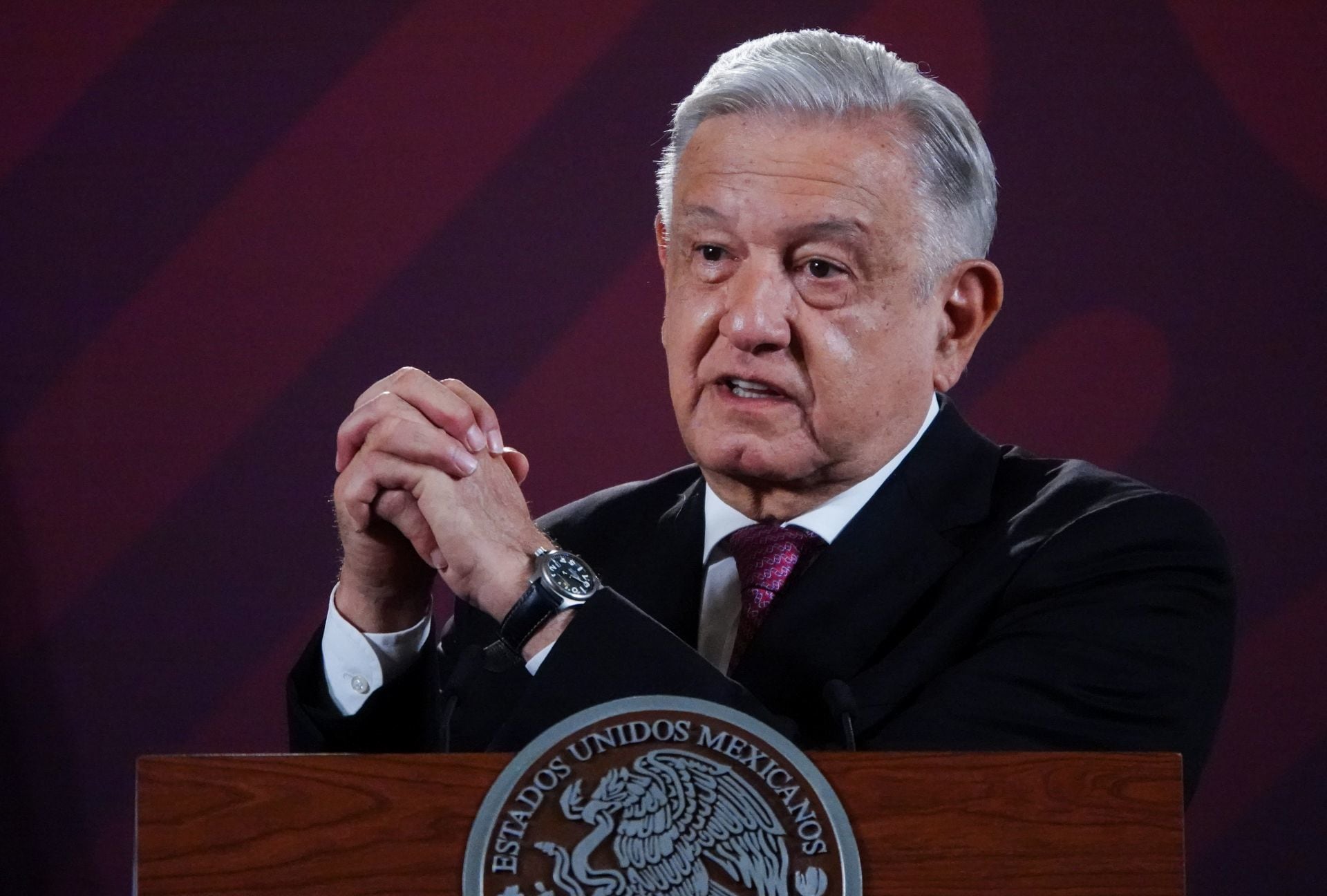 Andrés Manuel López Obrador durante la conferencia matutina desde Palacio Nacional