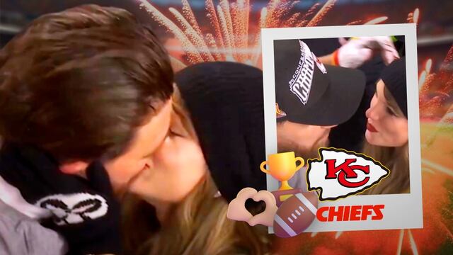 El beso de Beso Taylor Swift y Travis Kelce tras ganar los Kansas City Chiefs
