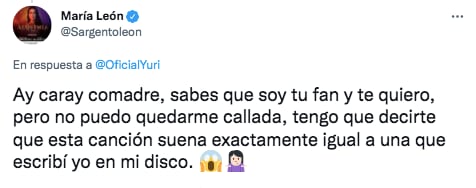 María León acusa a Yuri de plagio