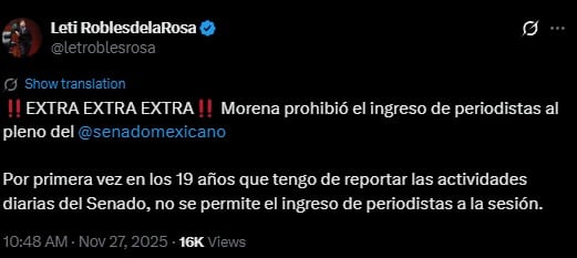 Tensión en el Senado: bloquean acceso a reporteros