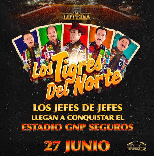 Los Tigres del Norte darán un concierto en el Estadio GNP Seguros