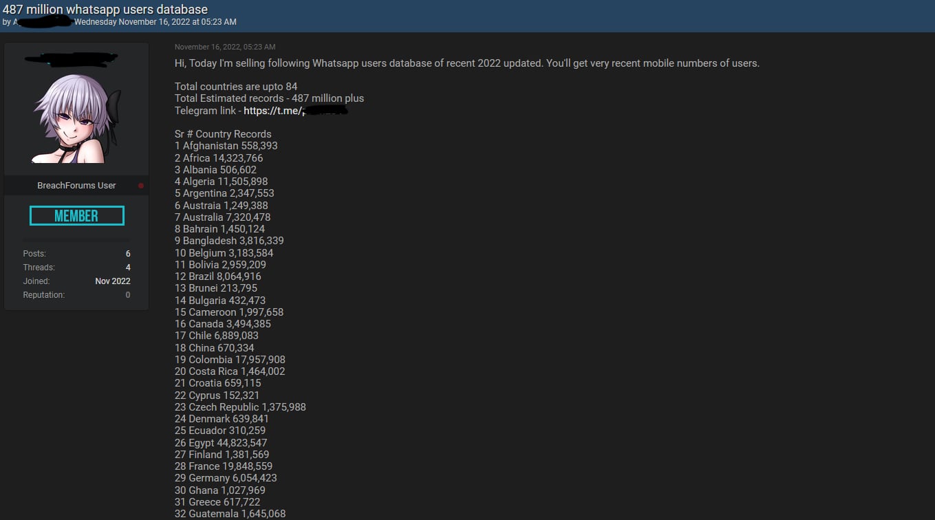 Filtración WhatsApp