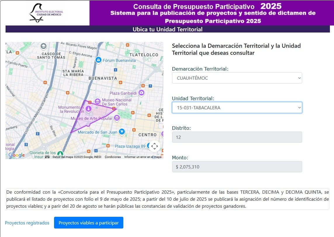 Presupuesto Participativo 2025 CDMX