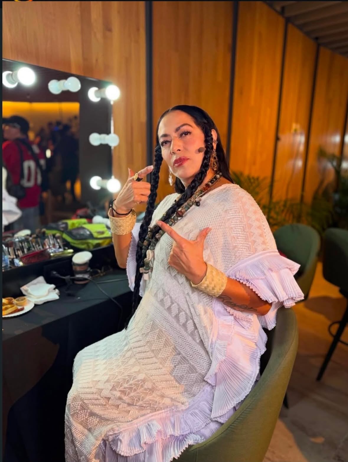 Huipil que Lila Downs usó, hecho por artesano de Chiapas.