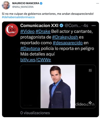 Confunden a Drake Bell con Mauricio Mancera