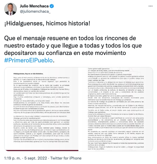 Julio Menchaca afirma que hicieron historia