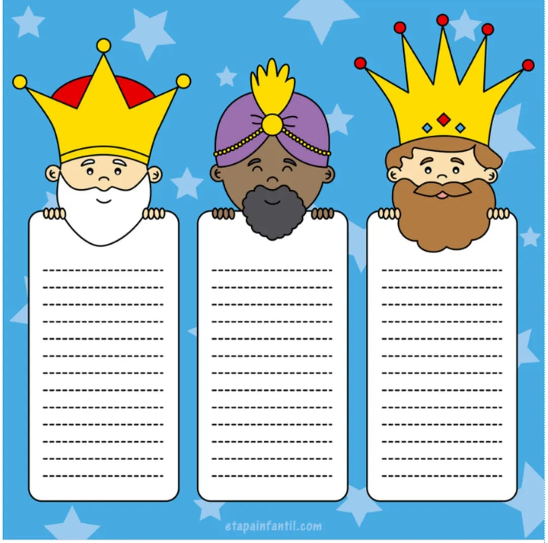 Plantilla personalizada para cada uno de los Reyes Magos