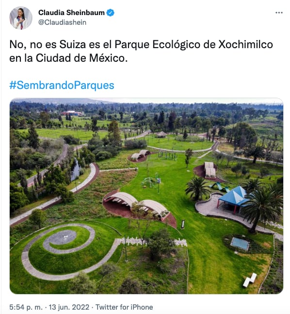 Claudia Sheinbaum presume Parque Ecológico de Xochimilco