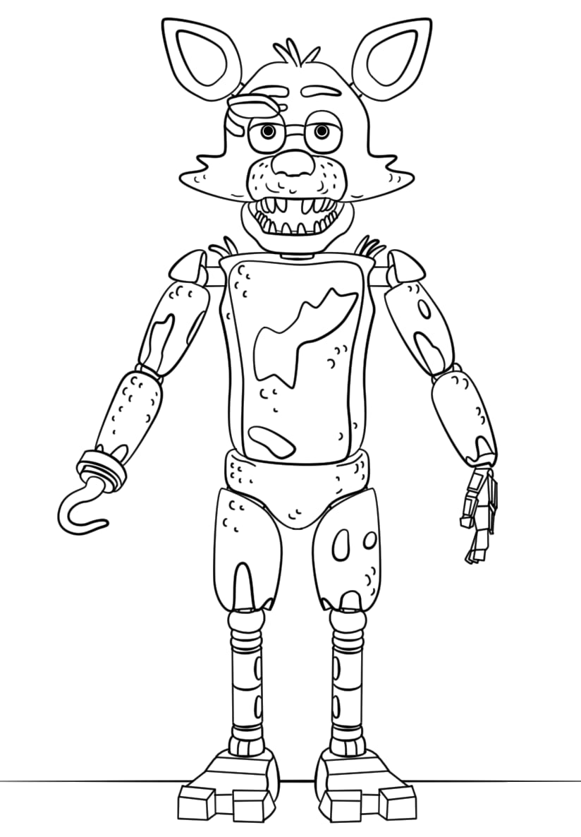 Dibujos de Foxy de Five Nights at Freddy’s para colorear e imprimir