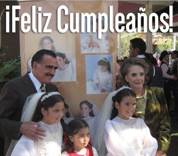 Vicente Fernández y doña 'Cuquita'.