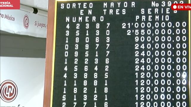 Resultados Sorteo Mayor 3902 de Lotería Nacional en vivo: ganadores de hoy 26 de septiembre