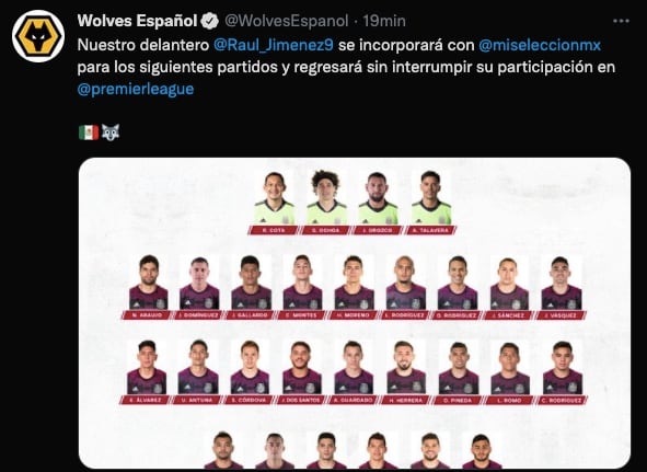 Wolves dio permiso a Raúl Jiménez para jugar con el Tri