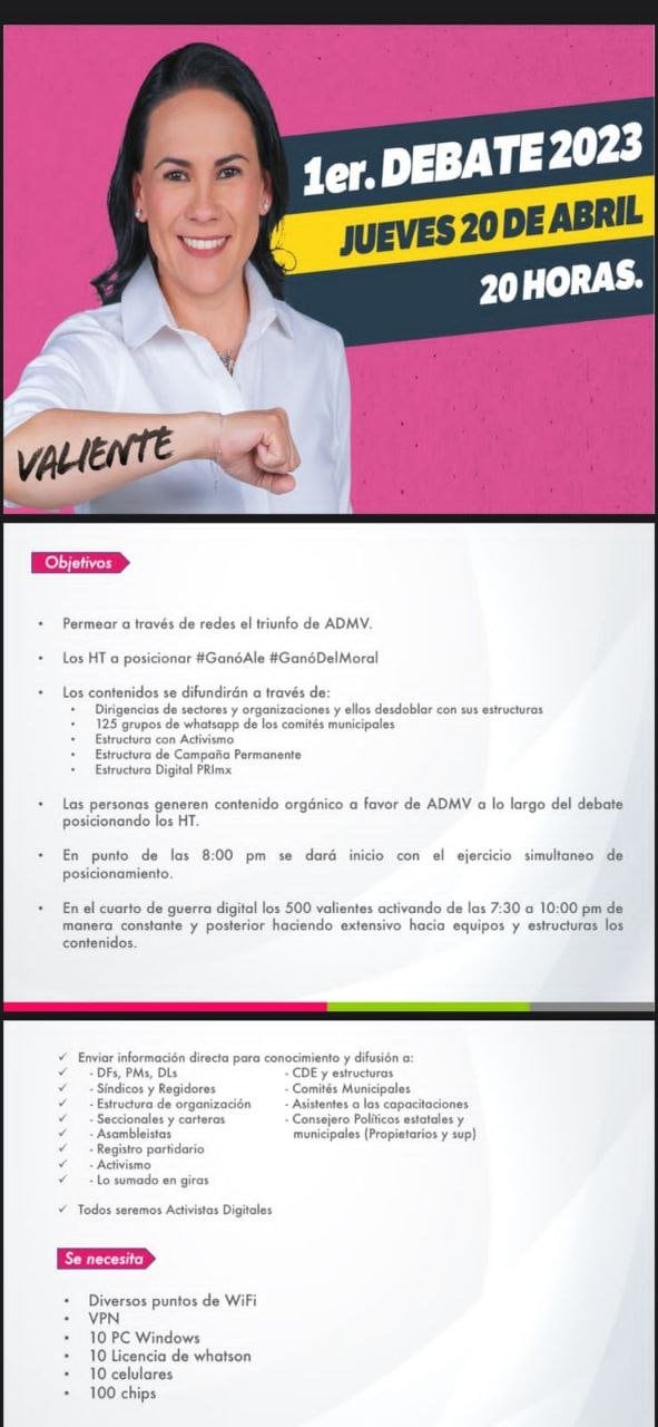 Supuesta estrategia de Alejandra del Moral