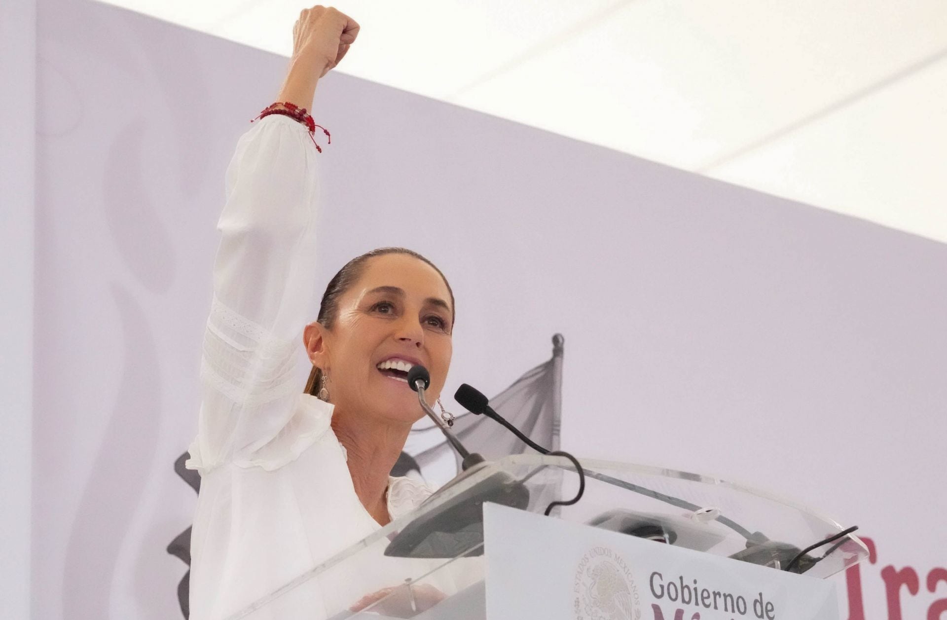 Claudia Sheinbaum en su visita en Aguascalientes.