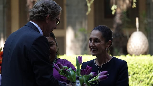 Claudia Sheinbaum recibe de Países Bajos el tulipán morado por la igualdad de género