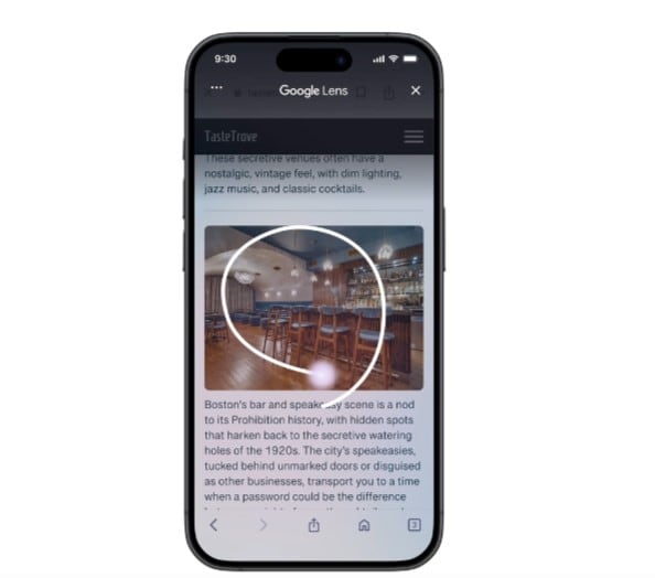 Circle to search, nueva función de Google en iPhone