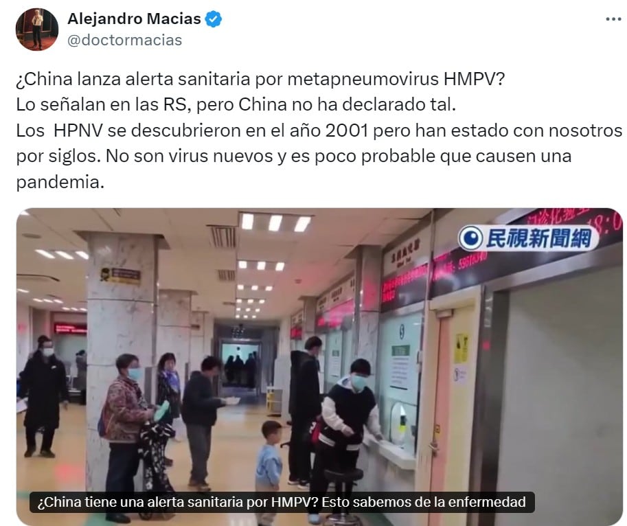 Expertos descartan nueva pandemia por virus HPMV