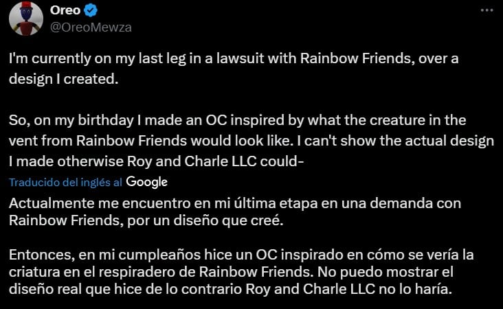 Demanda contra Rainbow Friends