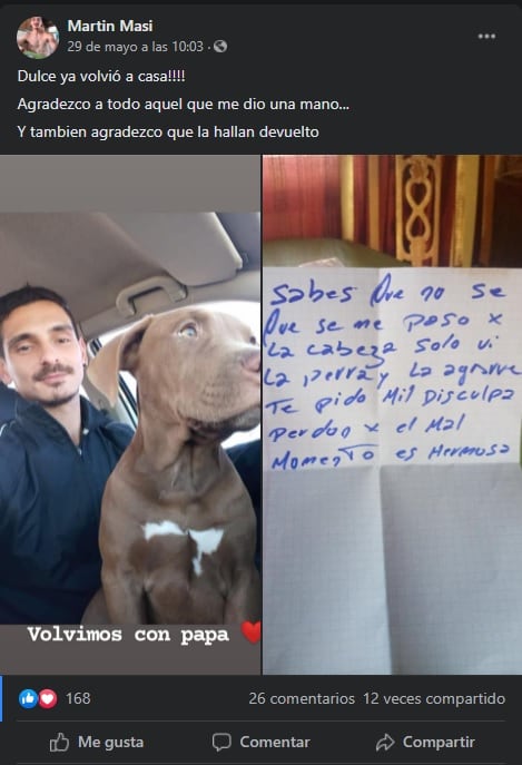 En Argentina, un secuestrador se roba a una perrita y después la devuelve