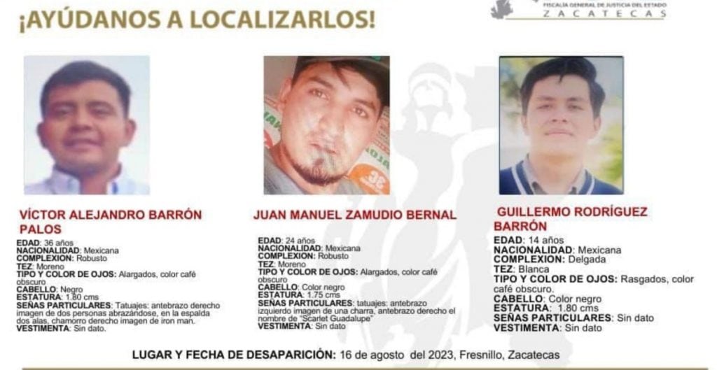 Desaparecen triatleta y otros 3 jóvenes en Fresnillo, Zacatecas