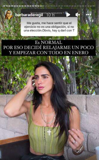 Bárbara de Regil se desmiente sola; sí hará ejercicio el fin de año.