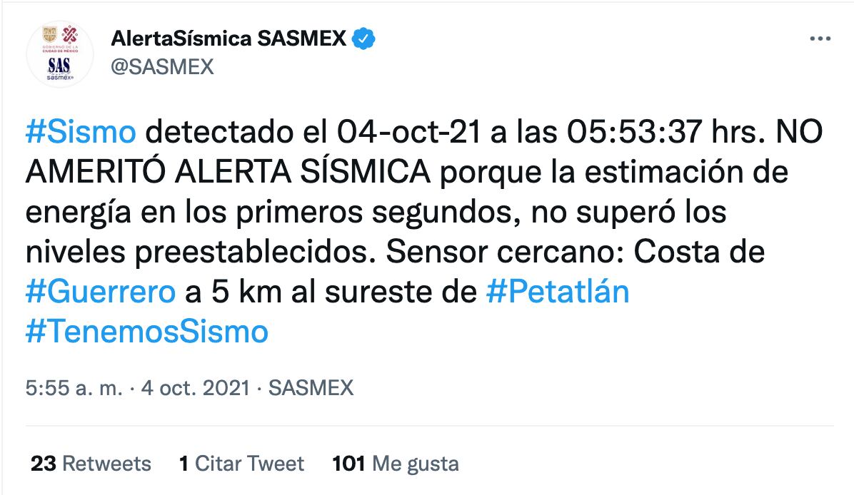 Alerta de sismo SASMEX