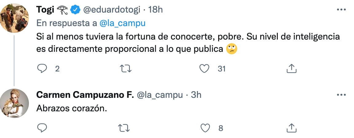 Carmen Campuzano responde a comentarios ofensivos
