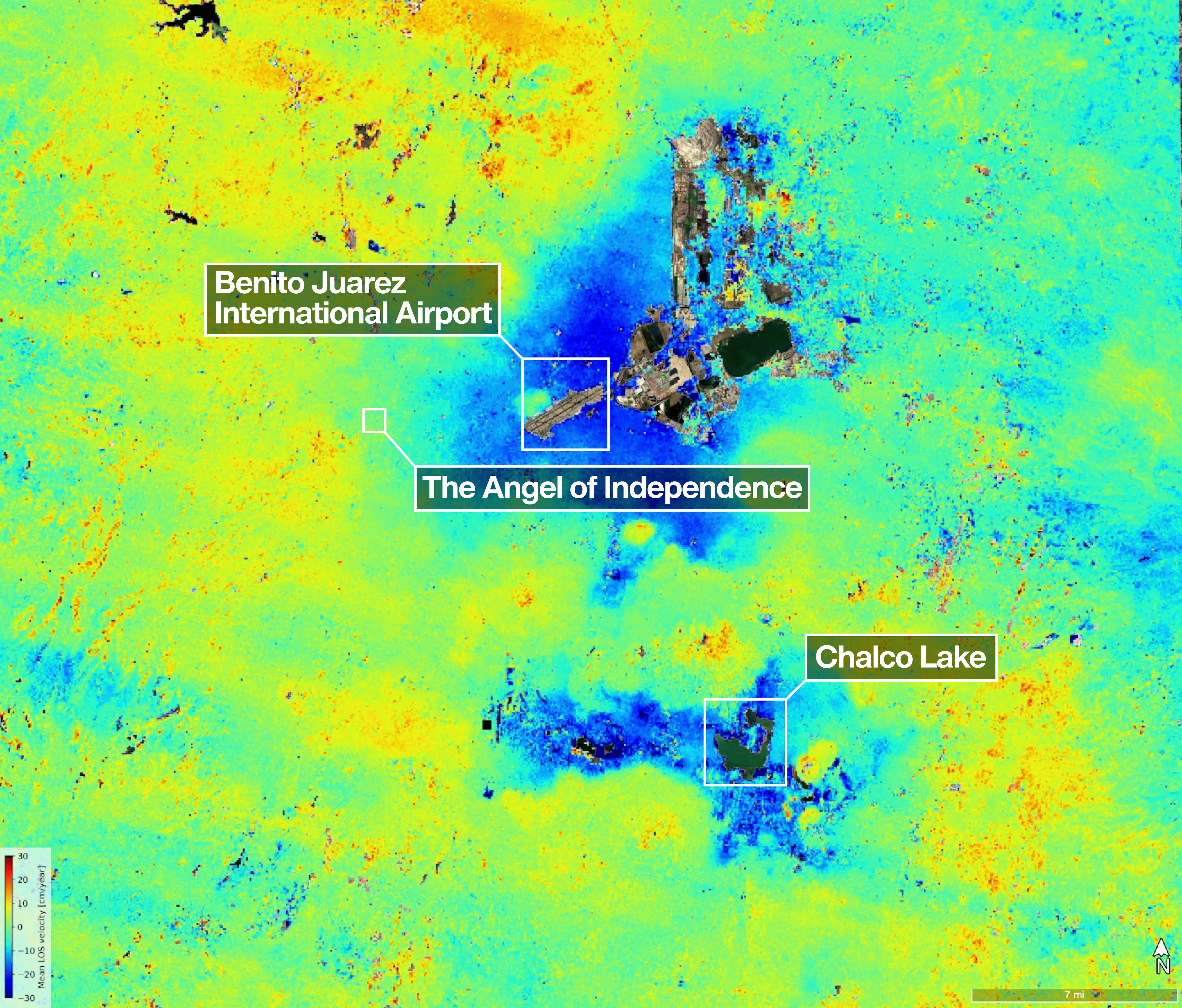 La CDMX se hunde 2 cm al mes, según datos de la NASA