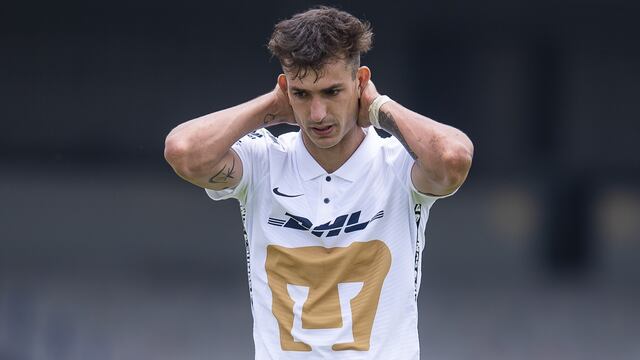 Juan Dinenno of Pumas during the game Pumas UNAM vs Atletico San Luis, corresponding to Day 03 of the Torneo Apertura Grita Mexico A21 of the Liga BBVA MX, at Olimpico Universitario Stadium, on August 08, 2021.
<br><br>
Juan Dinenno de Pumas durante el partido Pumas UNAM vs Atletico San Luis, Correspondiente a la Jornada 03 del Torneo Apertura Grita Mexico A21 de la Liga BBVA MX, en el Estadio Olimpico Universitario, el 08 de Agosto de 2021.