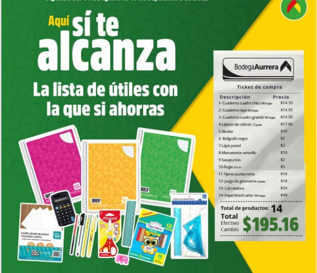 Ofertas y descuentos de Bodega Aurrera para este regreso a clases 2025.