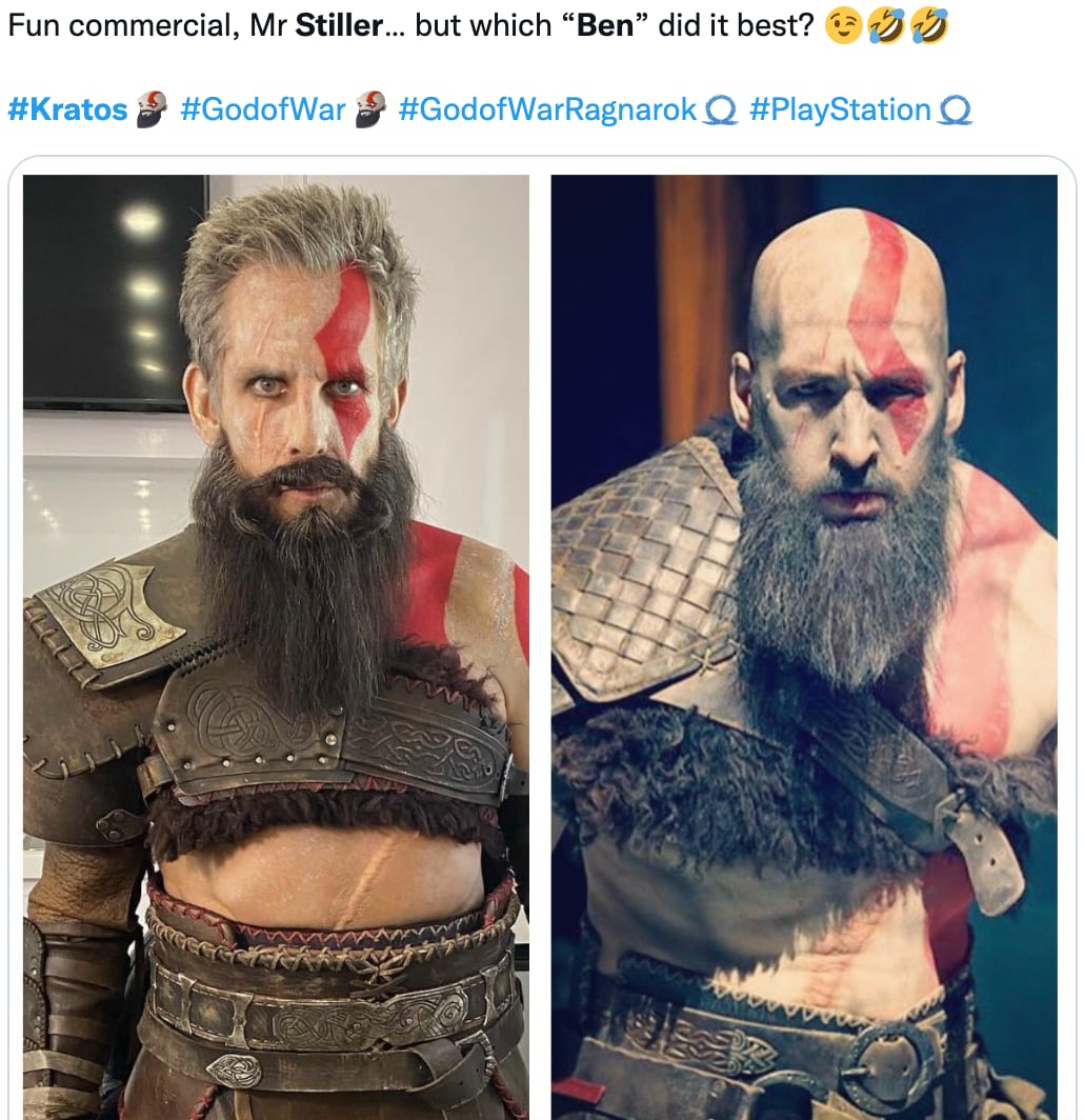 Memes se burlan de Ben Stiller como Kratos de God of War: Ragnarök