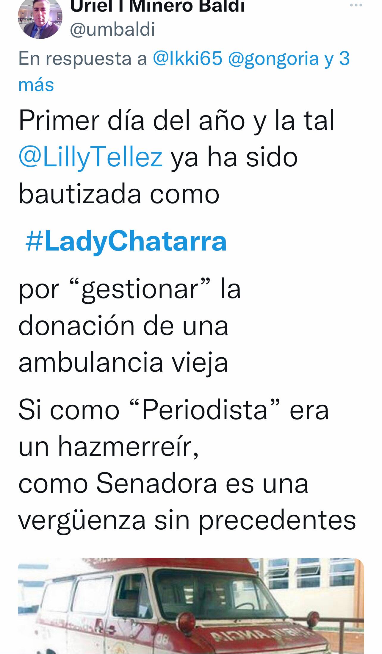 Tuit de Fake News contra Lilly Téllez