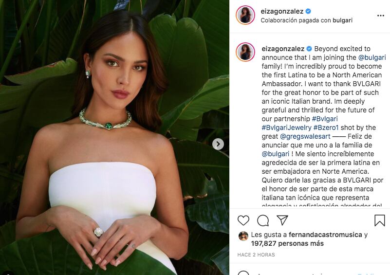Eiza González es la nueva embajadora de Bulgari
