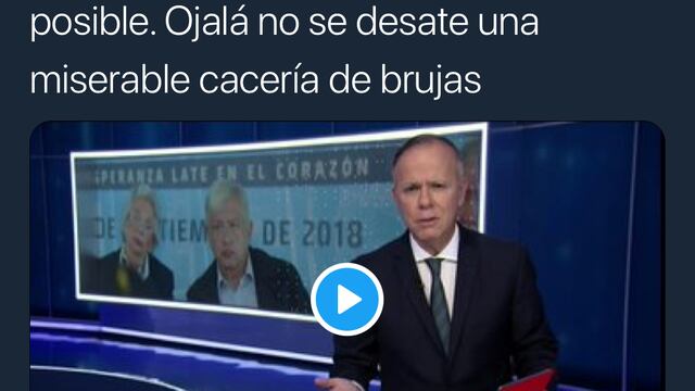 El sensato tuit de Gómez Leyva fue respondido de indebida manera por un monero, Rapé, incapaz de entender la esencia de la tragedia