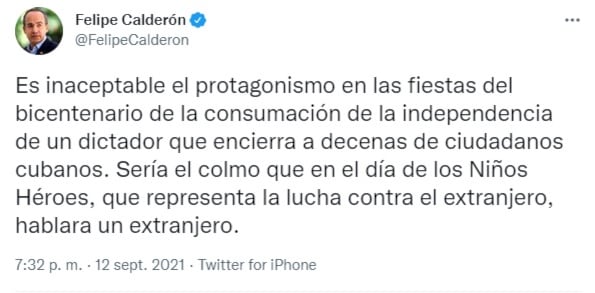 Felipe Calderón opina en Twitter