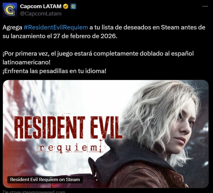 Resident Evil Requiem doblado al español latino
