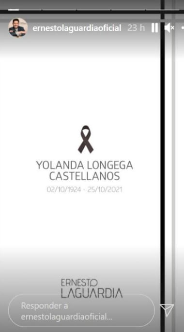 Muere mamá de Ernesto Laguardia