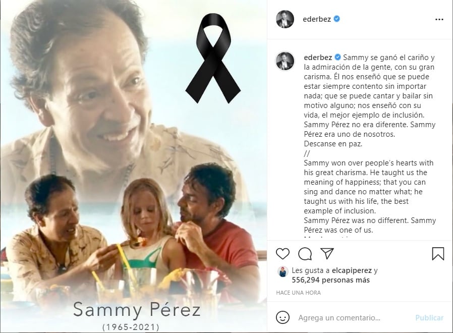 Eugenio Derbez se despide de Sammy Pérez