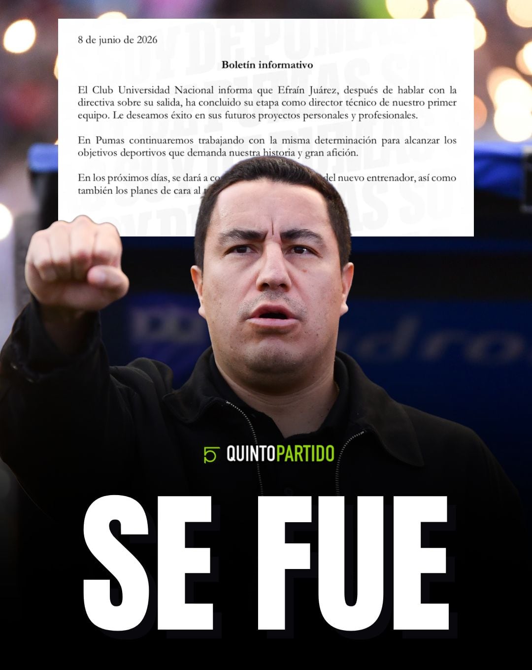 Se acabó la era de Efraín Juárez: Pumas confirma su salida.