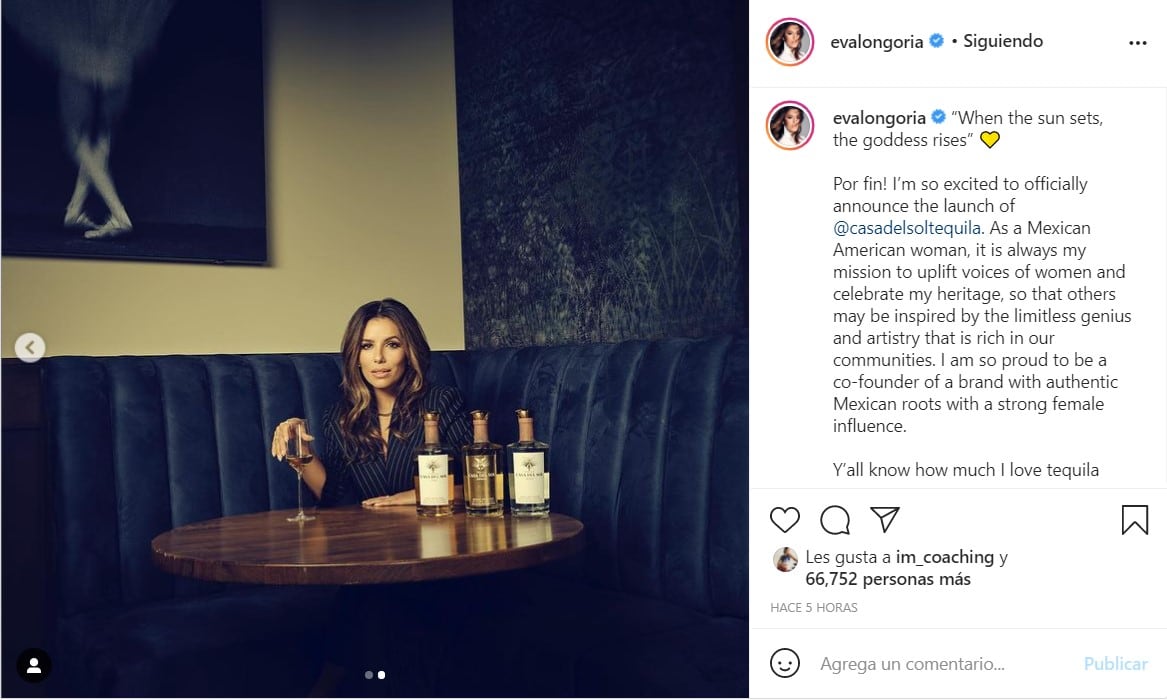 Publicación de Eva Longoria en Instagram