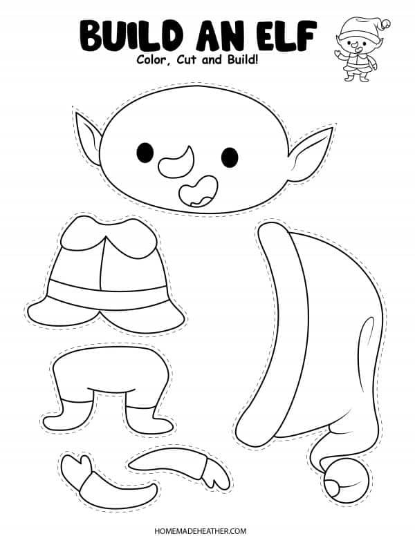 Duendes navideños para colorear y armar: 5 plantillas listas para imprimir y decorar en Navidad