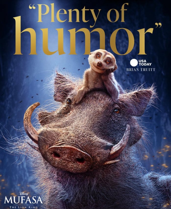 Nuevo póster de Mufasa: El Rey León, con Timón y Pumba