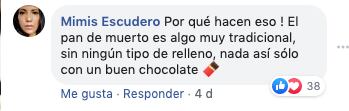 Comentarios sobre el pan de muerto relleno de chilaquiles.