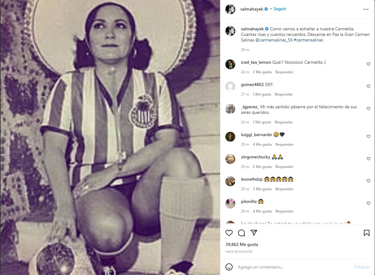 Salma Hayek se despide de Carmen Salinas