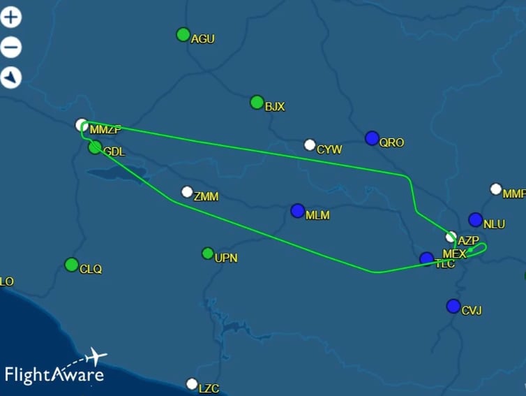 Ruta del avión presidencial