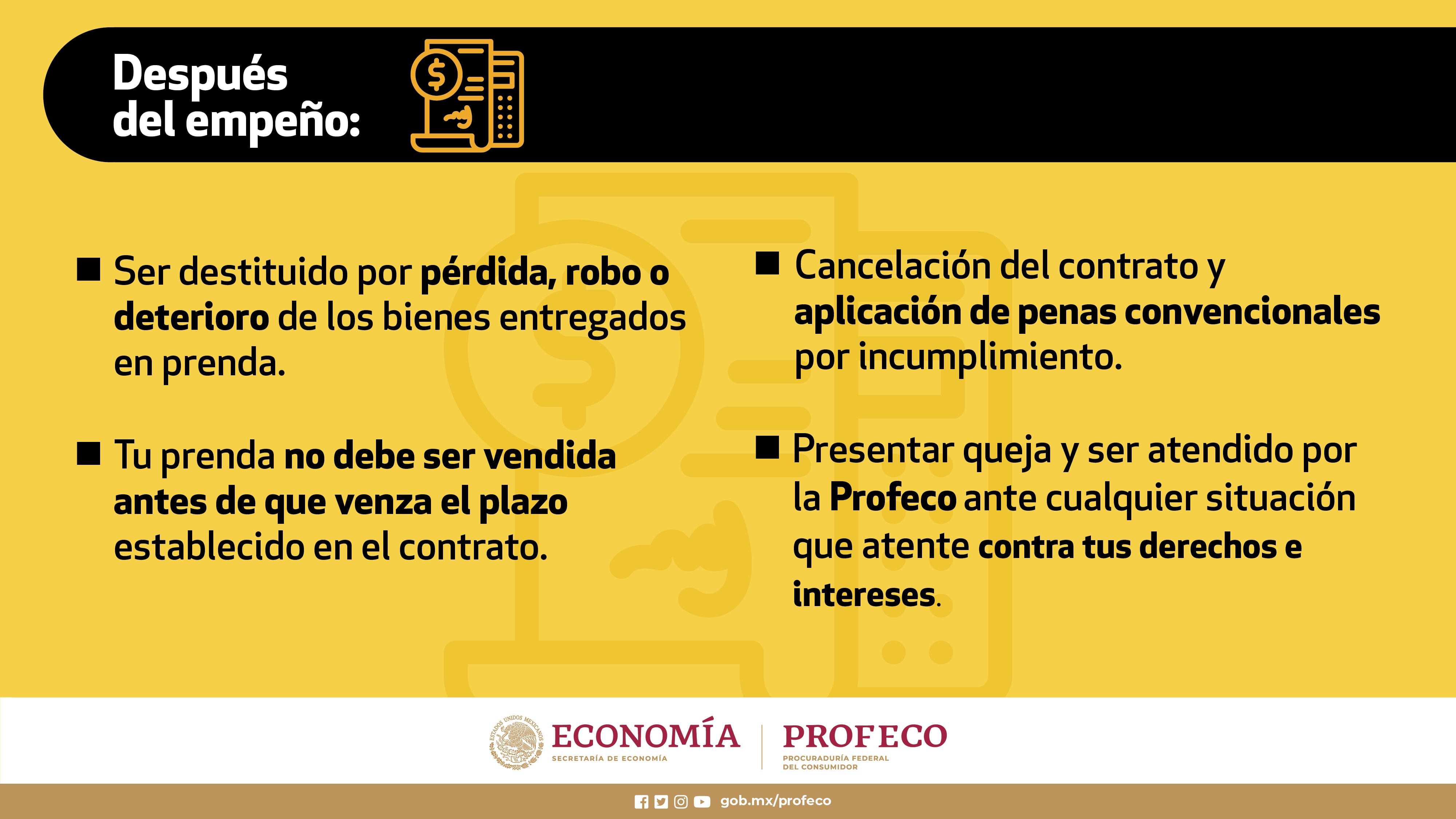 Consejos de la Profeco para después del empeño
