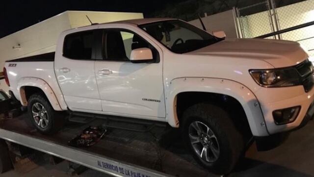 Camioneta donde iba a bordo el detenido