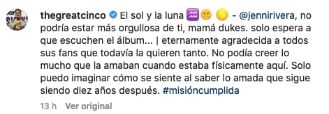 Jenni Rivera: Jhonny López muestra orgullo por su mamá.