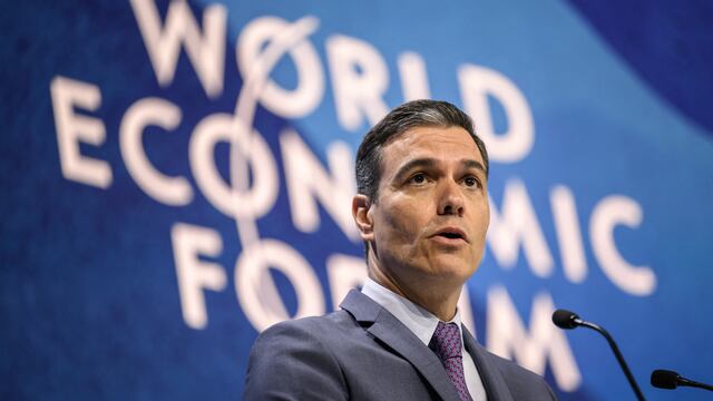Pedro Sánchez, presidente del gobierno de España, en el Foro Económico Mundial en Davos