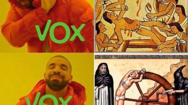 Tunden con memes a Vox, partido de España que celebra la liberación del “terror de los aztecas”